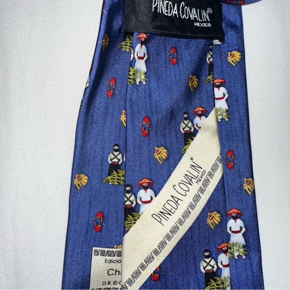 Pineda Covalin Blue CHIAPAS Silk Tie - Picture 3 of 6